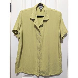 CLIO button up blouse silk Medium